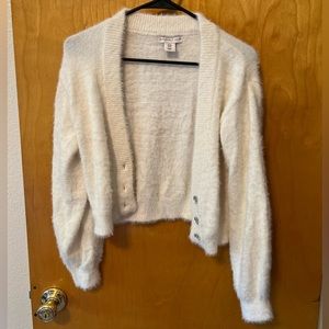 Sincerely Jules, White Fuzzy Cardigan